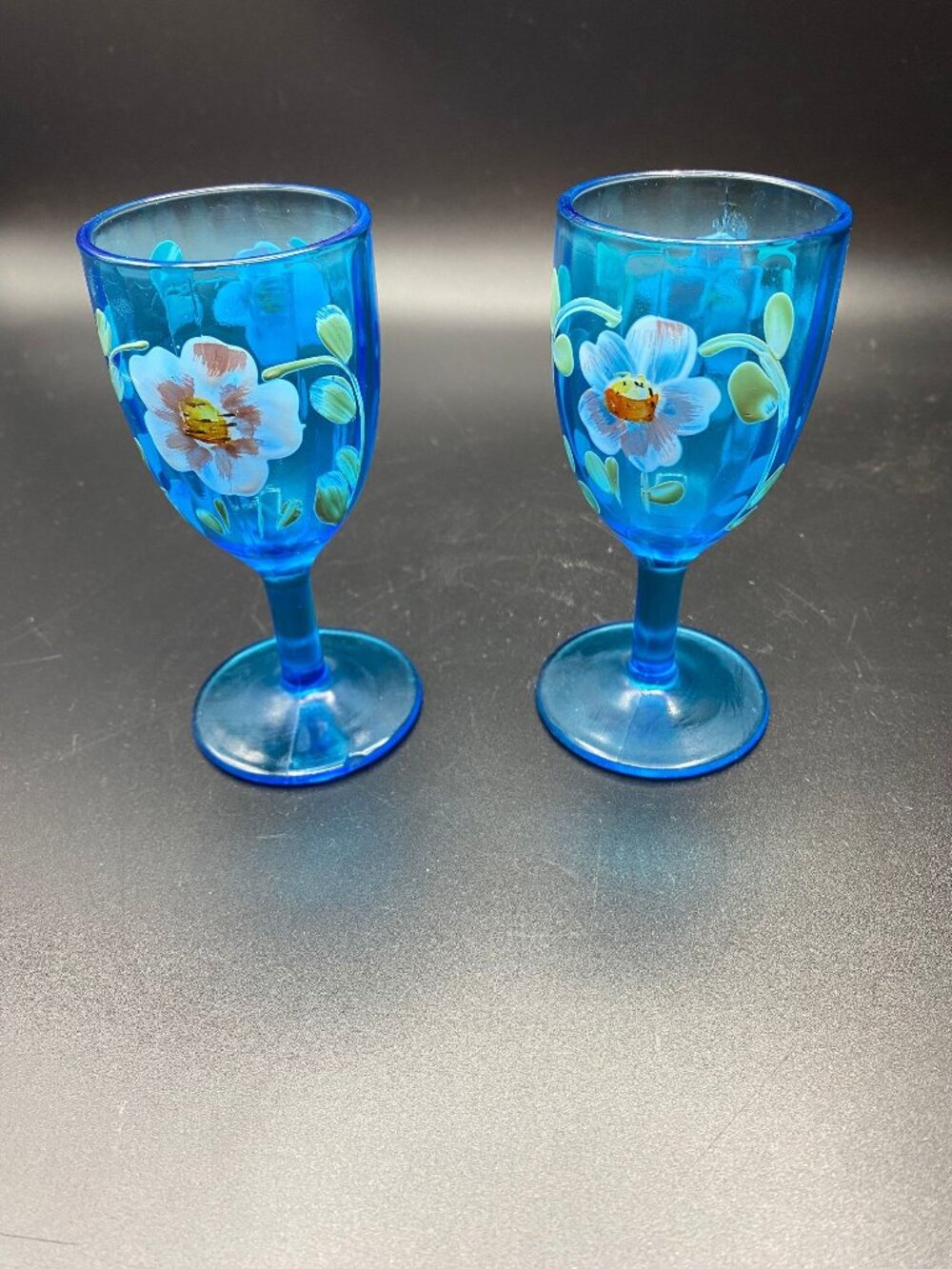 Handpainted Blue Cordials